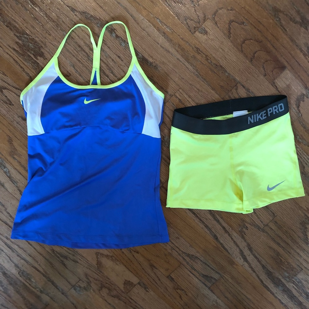 Nike pro shots and Nike racer back tank top